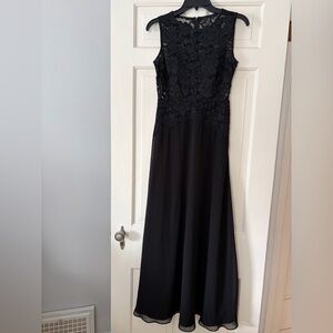 Aidan by Aidan Mattox Black Lace Bodice Maxi Dress 2